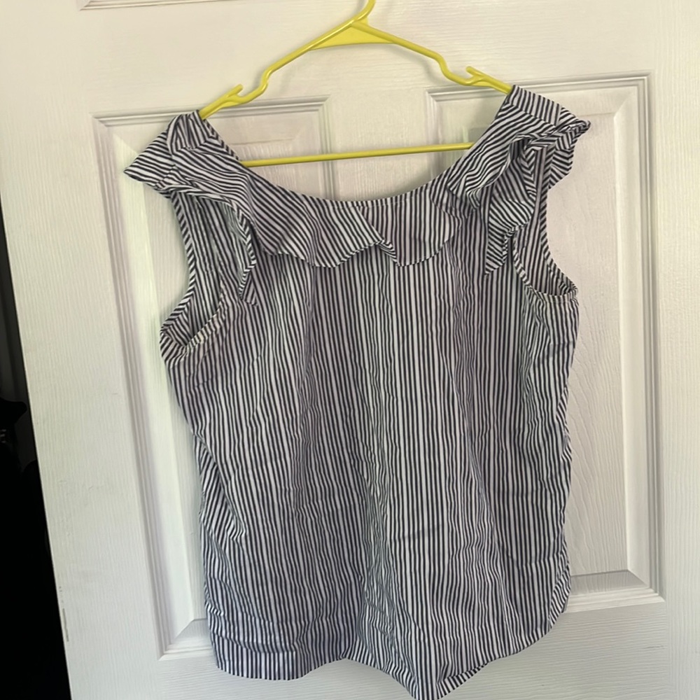 ANA ruffled cotton blouse